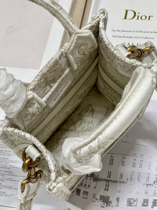 mini D*or book tote phone bag